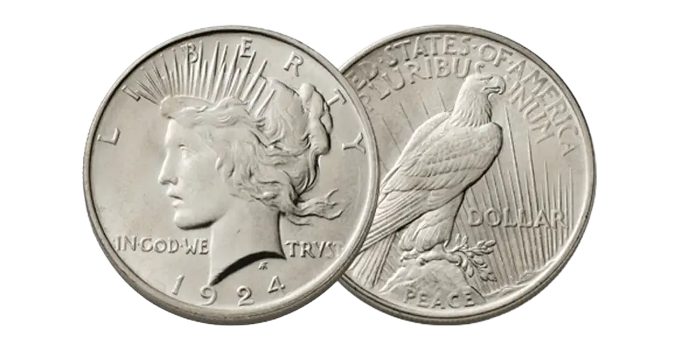 Authentic Peace Silver Dollar Coin (1922-26, 1934-35) - United States Mint -  Circulated Condition